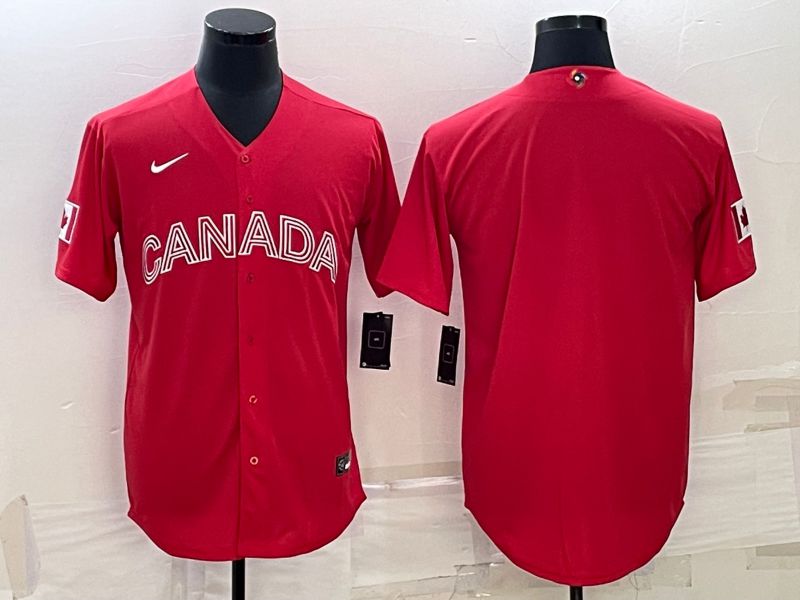 Men 2023 World Cub Canada Blank Red Nike MLB Jersey